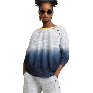 Zadig & Voltaire Just Tie Dye Ombre Gray Metallic Thread Crewneck Sweater SZ XS